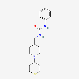1-phenyl-3-((1-(tetrahydro-2H-thiopyran-4-yl)piperidin-4-yl)methyl)urea