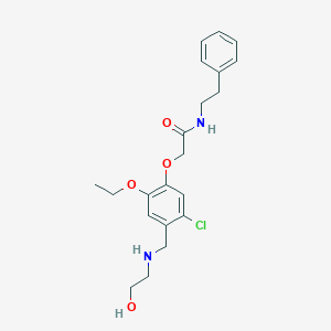 molecular formula C21H27ClN2O4 B283190 2-(5-chloro-2-ethoxy-4-{[(2-hydroxyethyl)amino]methyl}phenoxy)-N-(2-phenylethyl)acetamide 