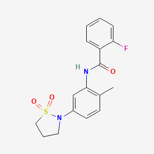 molecular formula C17H17FN2O3S B2831901 N-(5-(1,1-dioxidoisothiazolidin-2-yl)-2-methylphenyl)-2-fluorobenzamide CAS No. 941932-57-6