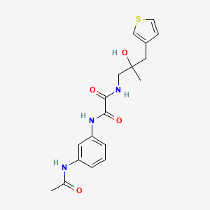 molecular formula C18H21N3O4S B2831903 N'-(3-acetamidophenyl)-N-{2-hydroxy-2-[(thiophen-3-yl)methyl]propyl}ethanediamide CAS No. 2097861-63-5