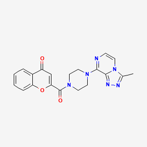 molecular formula C20H18N6O3 B2831908 2-(4-(3-甲基-[1,2,4]三唑并[4,3-a]吡嗪-8-基)哌嗪-1-羰基)-4H-香豆素-4-酮 CAS No. 2034348-54-2