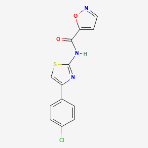 molecular formula C13H8ClN3O2S B2831909 N-(4-(4-氯苯基)噻嗪-2-基)异噁唑-5-甲酰胺 CAS No. 919758-98-8
