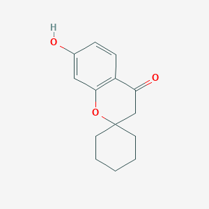 molecular formula C14H16O3 B2831913 7-Hydroxy-3,4-dihydrospiro[1-benzopyran-2,1'-cyclohexane]-4-one CAS No. 62756-43-8