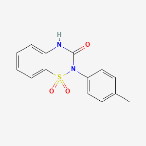 molecular formula C14H12N2O3S B2831916 2-(4-methylphenyl)-2H-1,2,4-benzothiadiazin-3(4H)-one 1,1-dioxide CAS No. 872207-42-6