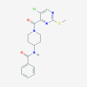N-{1-[5-chloro-2-(methylsulfanyl)pyrimidine-4-carbonyl]piperidin-4-yl}benzamide