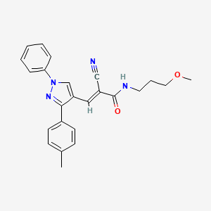 (E)-2-cyano-N-(3-methoxypropyl)-3-[3-(4-methylphenyl)-1-phenylpyrazol-4-yl]prop-2-enamide