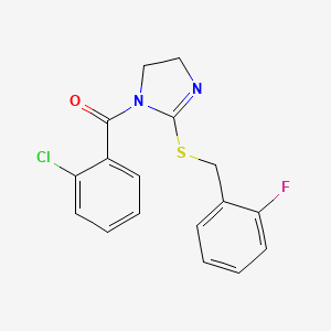 (2-Chlorophenyl)-[2-[(2-fluorophenyl)methylsulfanyl]-4,5-dihydroimidazol-1-yl]methanone