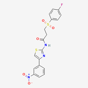 3-((4-fluorophenyl)sulfonyl)-N-(4-(3-nitrophenyl)thiazol-2-yl)propanamide