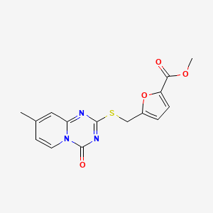 molecular formula C15H13N3O4S B2831932 Methyl 5-[(8-methyl-4-oxopyrido[1,2-a][1,3,5]triazin-2-yl)sulfanylmethyl]furan-2-carboxylate CAS No. 896334-03-5