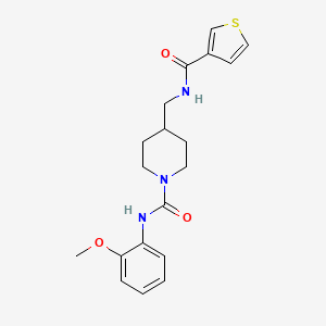 molecular formula C19H23N3O3S B2831934 N-(2-methoxyphenyl)-4-((thiophene-3-carboxamido)methyl)piperidine-1-carboxamide CAS No. 1235305-08-4