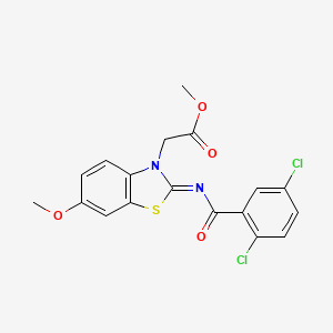 (Z)-methyl 2-(2-((2,5-dichlorobenzoyl)imino)-6-methoxybenzo[d]thiazol-3(2H)-yl)acetate