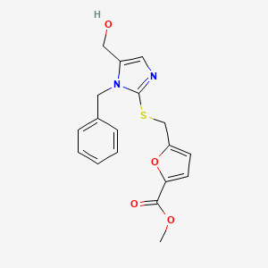 methyl 5-(((1-benzyl-5-(hydroxymethyl)-1H-imidazol-2-yl)thio)methyl)furan-2-carboxylate