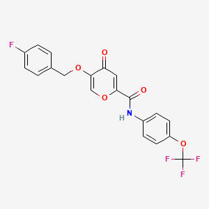5-((4-fluorobenzyl)oxy)-4-oxo-N-(4-(trifluoromethoxy)phenyl)-4H-pyran-2-carboxamide