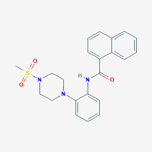 molecular formula C22H23N3O3S B283195 N-{2-[4-(methylsulfonyl)-1-piperazinyl]phenyl}-1-naphthamide 