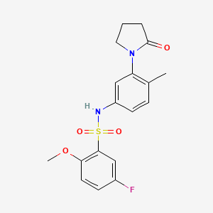 5-fluoro-2-methoxy-N-(4-methyl-3-(2-oxopyrrolidin-1-yl)phenyl)benzenesulfonamide