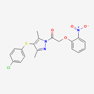 1-(4-((4-chlorophenyl)thio)-3,5-dimethyl-1H-pyrazol-1-yl)-2-(2-nitrophenoxy)ethanone