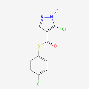 molecular formula C11H8Cl2N2OS B2831961 S-(4-氯苯基) 5-氯-1-甲基吡唑-4-甲硫酸酯 CAS No. 959575-95-2