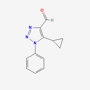 molecular formula C12H11N3O B2831968 5-环丙基-1-苯基-1H-1,2,3-三唑-4-甲醛 CAS No. 1267438-94-7