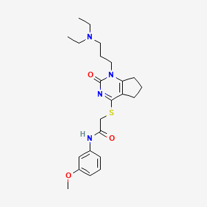 2-((1-(3-(diethylamino)propyl)-2-oxo-2,5,6,7-tetrahydro-1H-cyclopenta[d]pyrimidin-4-yl)thio)-N-(3-methoxyphenyl)acetamide