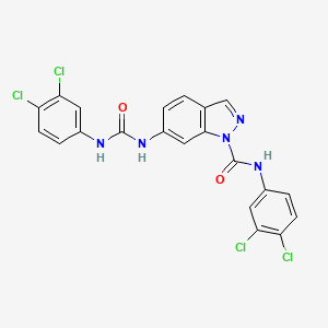 N-(3,4-dichlorophenyl)-6-{[(3,4-dichlorophenyl)carbamoyl]amino}-1H-indazole-1-carboxamide