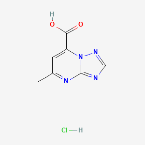 molecular formula C7H7ClN4O2 B2831976 5-Methyl-[1,2,4]triazolo[1,5-a]pyrimidine-7-carboxylic acid hydrochloride CAS No. 2173996-28-4