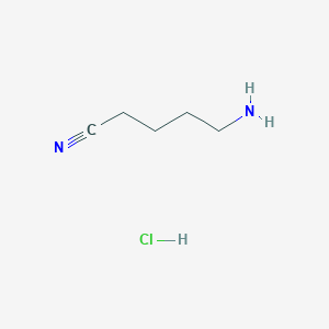 molecular formula C5H11ClN2 B2831977 5-Aminopentanenitrile hydrochloride CAS No. 1638108-03-8; 6066-83-7