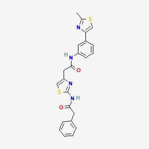 molecular formula C23H20N4O2S2 B2831980 N-(3-(2-methylthiazol-4-yl)phenyl)-2-(2-(2-phenylacetamido)thiazol-4-yl)acetamide CAS No. 1207025-90-8