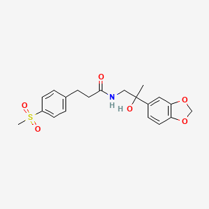molecular formula C20H23NO6S B2831985 N-(2-(benzo[d][1,3]dioxol-5-yl)-2-hydroxypropyl)-3-(4-(methylsulfonyl)phenyl)propanamide CAS No. 2034423-13-5
