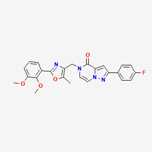 molecular formula C25H21FN4O4 B2831989 5-((2-(2,3-dimethoxyphenyl)-5-methyloxazol-4-yl)methyl)-2-(4-fluorophenyl)pyrazolo[1,5-a]pyrazin-4(5H)-one CAS No. 1359487-74-3