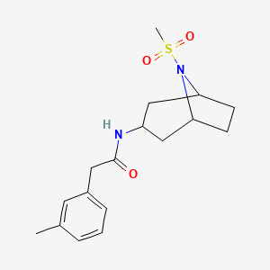 molecular formula C17H24N2O3S B2831990 N-(8-(methylsulfonyl)-8-azabicyclo[3.2.1]octan-3-yl)-2-(m-tolyl)acetamide CAS No. 2034558-47-7