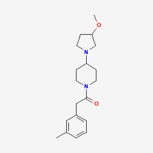 molecular formula C19H28N2O2 B2831991 1-(4-(3-Methoxypyrrolidin-1-yl)piperidin-1-yl)-2-(m-tolyl)ethan-1-one CAS No. 2320420-44-6