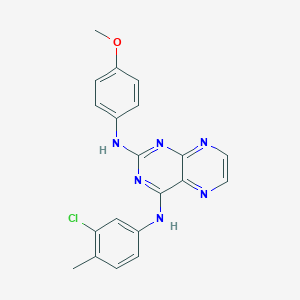 molecular formula C20H17ClN6O B2831996 N4-(3-chloro-4-methylphenyl)-N2-(4-methoxyphenyl)pteridine-2,4-diamine CAS No. 946350-08-9