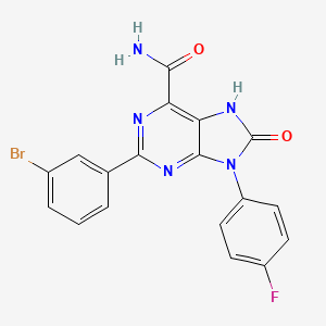 2-(3-bromophenyl)-9-(4-fluorophenyl)-8-oxo-8,9-dihydro-7H-purine-6-carboxamide