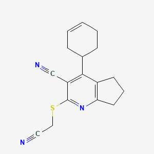 2-((cyanomethyl)thio)-4-(cyclohex-3-en-1-yl)-6,7-dihydro-5H-cyclopenta[b]pyridine-3-carbonitrile