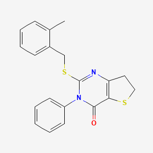 2-[(2-Methylphenyl)methylsulfanyl]-3-phenyl-6,7-dihydrothieno[3,2-d]pyrimidin-4-one