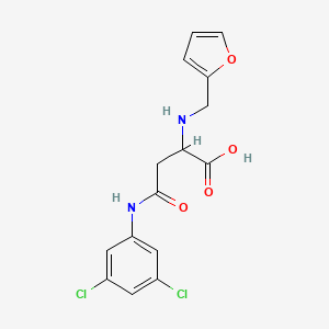 molecular formula C15H14Cl2N2O4 B2832013 4-((3,5-Dichlorophenyl)amino)-2-((furan-2-ylmethyl)amino)-4-oxobutanoic acid CAS No. 1097637-53-0