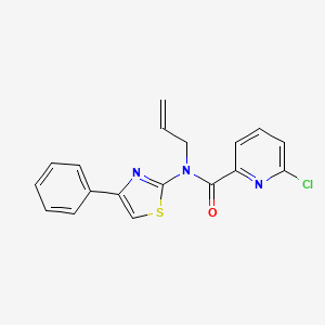 molecular formula C18H14ClN3OS B2832015 6-氯-N-(4-苯基-1,3-噻唑-2-基)-N-丙-2-烯基吡啶-2-甲酰胺 CAS No. 1825600-88-1
