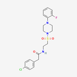 2-(4-chlorophenyl)-N-(2-((4-(2-fluorophenyl)piperazin-1-yl)sulfonyl)ethyl)acetamide
