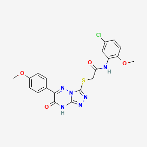 molecular formula C20H17ClN6O4S B2832019 N-(5-chloro-2-methoxyphenyl)-2-((6-(4-methoxyphenyl)-7-oxo-7,8-dihydro-[1,2,4]triazolo[4,3-b][1,2,4]triazin-3-yl)thio)acetamide CAS No. 898522-37-7