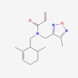 molecular formula C16H23N3O2 B2832020 N-[(2,6-Dimethylcyclohex-2-en-1-yl)methyl]-N-[(4-methyl-1,2,5-oxadiazol-3-yl)methyl]prop-2-enamide CAS No. 2411307-77-0