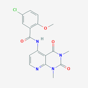 molecular formula C17H15ClN4O4 B2832023 5-chloro-N-(1,3-dimethyl-2,4-dioxo-1,2,3,4-tetrahydropyrido[2,3-d]pyrimidin-5-yl)-2-methoxybenzamide CAS No. 941990-81-4