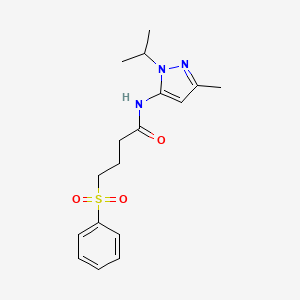 molecular formula C17H23N3O3S B2832026 N-(1-isopropyl-3-methyl-1H-pyrazol-5-yl)-4-(phenylsulfonyl)butanamide CAS No. 1235095-29-0