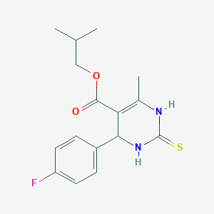 2-methylpropyl 4-(4-fluorophenyl)-6-methyl-2-sulfanylidene-3,4-dihydro-1H-pyrimidine-5-carboxylate