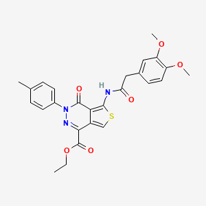 Ethyl 5-[[2-(3,4-dimethoxyphenyl)acetyl]amino]-3-(4-methylphenyl)-4-oxothieno[3,4-d]pyridazine-1-carboxylate