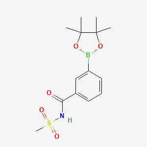 molecular formula C14H20BNO5S B2832038 N-methanesulfonyl-3-(tetramethyl-1,3,2-dioxaborolan-2-yl)benzamide CAS No. 1236298-61-5