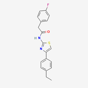 molecular formula C19H17FN2OS B2832043 N-[4-(4-ethylphenyl)-1,3-thiazol-2-yl]-2-(4-fluorophenyl)acetamide CAS No. 801277-87-2