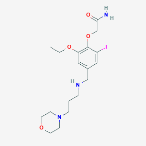 molecular formula C18H28IN3O4 B283205 2-[2-Ethoxy-6-iodo-4-({[3-(4-morpholinyl)propyl]amino}methyl)phenoxy]acetamide 