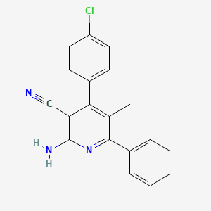 2-Amino-4-(4-chlorophenyl)-5-methyl-6-phenylpyridine-3-carbonitrile
