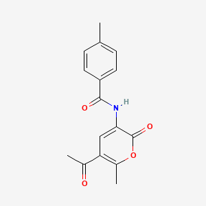 N-(5-acetyl-6-methyl-2-oxo-2H-pyran-3-yl)-4-methylbenzamide