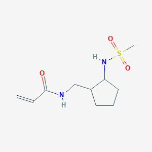 molecular formula C10H18N2O3S B2832064 N-[[2-(Methanesulfonamido)cyclopentyl]methyl]prop-2-enamide CAS No. 2411263-26-6